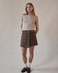 Birch Plaid Wrap Mini Skirt