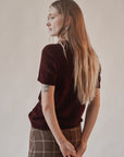 Wine Textured Chenille Tee