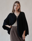 Onyx Silk Knit Shrug