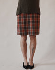 Autumn Plaid Wool Skirt