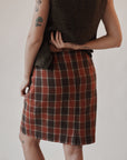 Autumn Plaid Wool Skirt