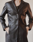 Russet Brown Leather Coat