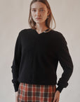 Black Cashmere V-Neck Sweater