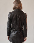 Black Leather Midi Coat
