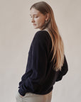 Navy Cashmere V-Neck Sweater