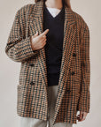 Autumn Houndstooth Wool Blazer