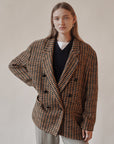 Autumn Houndstooth Wool Blazer