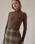 Pecan Silk Knit Turtleneck