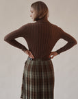 Pecan Silk Knit Turtleneck