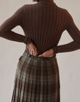 Pecan Silk Knit Turtleneck