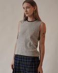 Smoke Cashmere Sleeveless Top