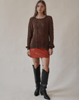 Toffee Silk Loose-Knit Sweater