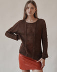Toffee Silk Loose-Knit Sweater