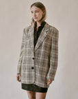 Butter Plaid Houndstooth Blazer