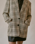 Butter Plaid Houndstooth Blazer