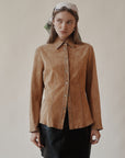 Ginger Suede Darted Button Down