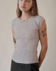 Ash Crinkle Cap Sleeve Top
