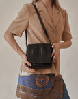 Ink Structured Square Leather Bag
