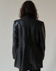 Raven Button Up Leather Midi Jacket