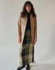 Camel Leather Midi Coat
