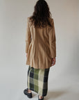 Camel Leather Midi Coat
