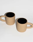 Raw Oat + Black Ceramic Mug