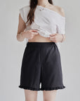Javia Leung I Ruffle Shorts in Dark Grey - Hey Jude