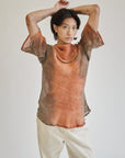 Rust Ombre Linen Asymmetrical Long Sleeve - Hey Jude