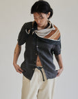Black, Brown + Grey Striped Silk Scarf - Hey Jude