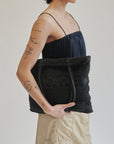 Black Woven Paper Tote - Hey Jude