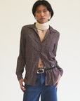 Burgundy Micro Polka Dot Blouse - Hey Jude