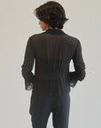 Black Sheer Silk Button Blouse - Hey Jude