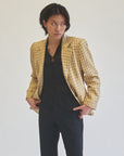Butter Yellow Windowpane Blazer - Hey Jude
