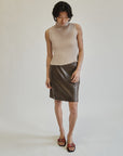 Chocolate Leather Mini Skirt - Hey Jude