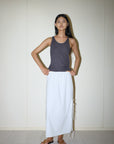 Deiji Studios | Split Tie Skirt in White