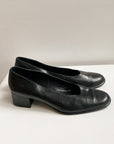 Onyx Leather Block Heel Pump | size 10A