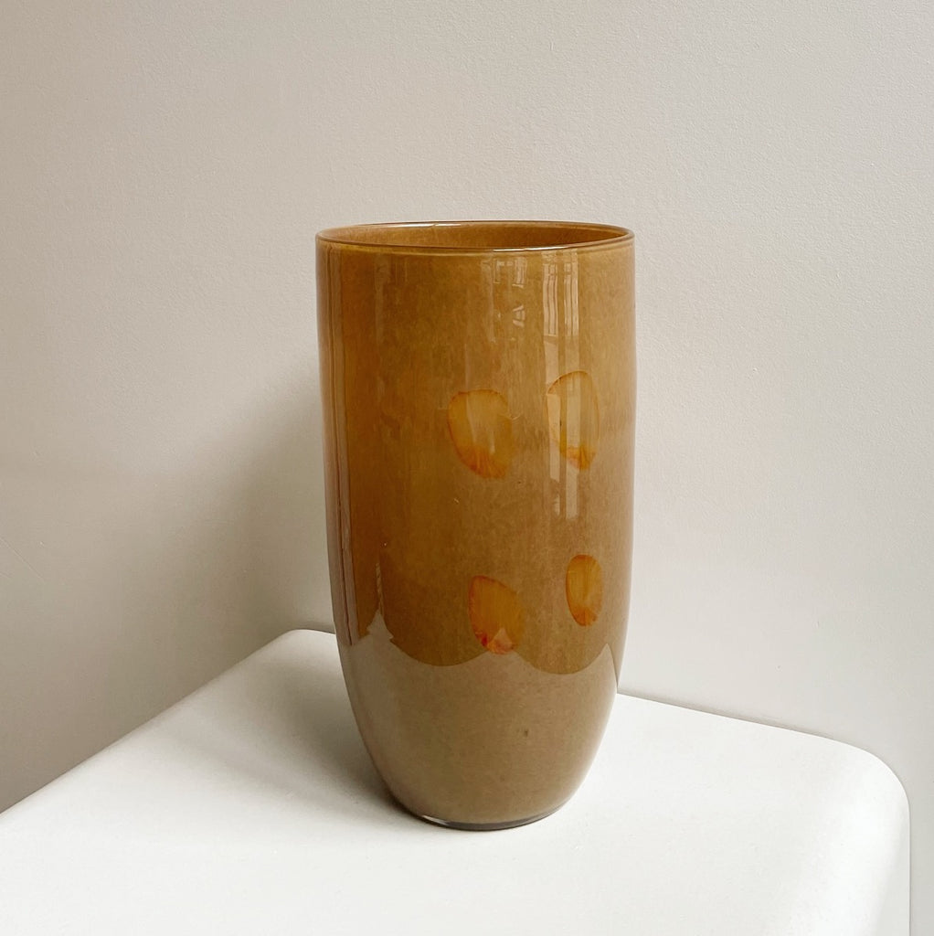 Wheat Blown Glass Cylinder Vase