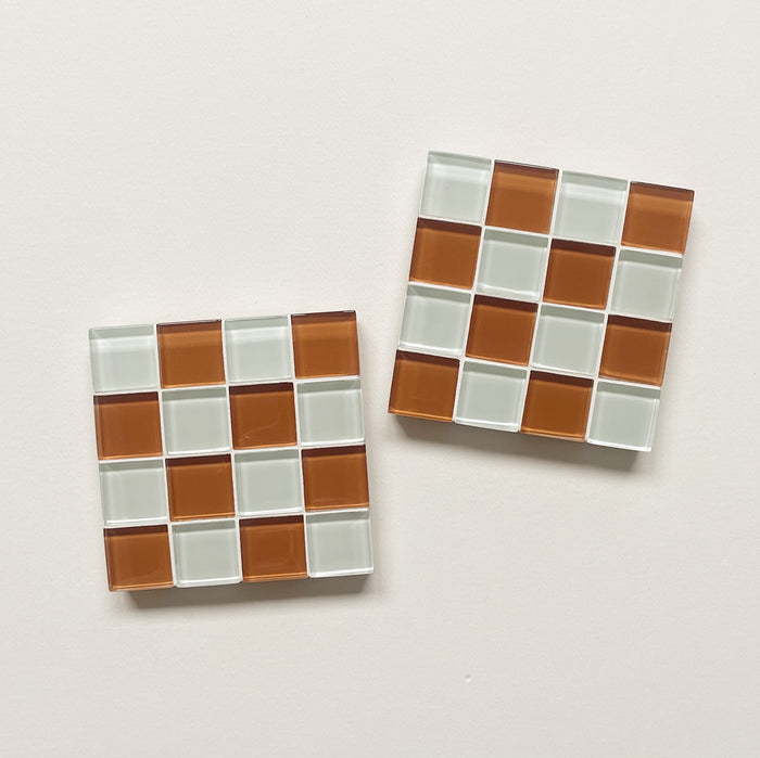 Glass Tile Coaster | Orange Peel Milk Chocolate
