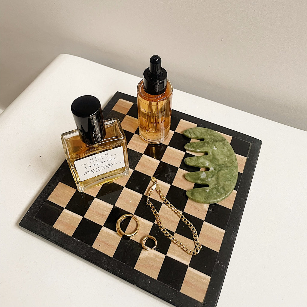 Marble Checkerboard Tray