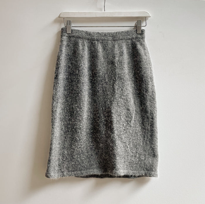 Ash Marled Textured Silk Skirt