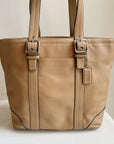 Beige Coach Belted Shoulder Bag