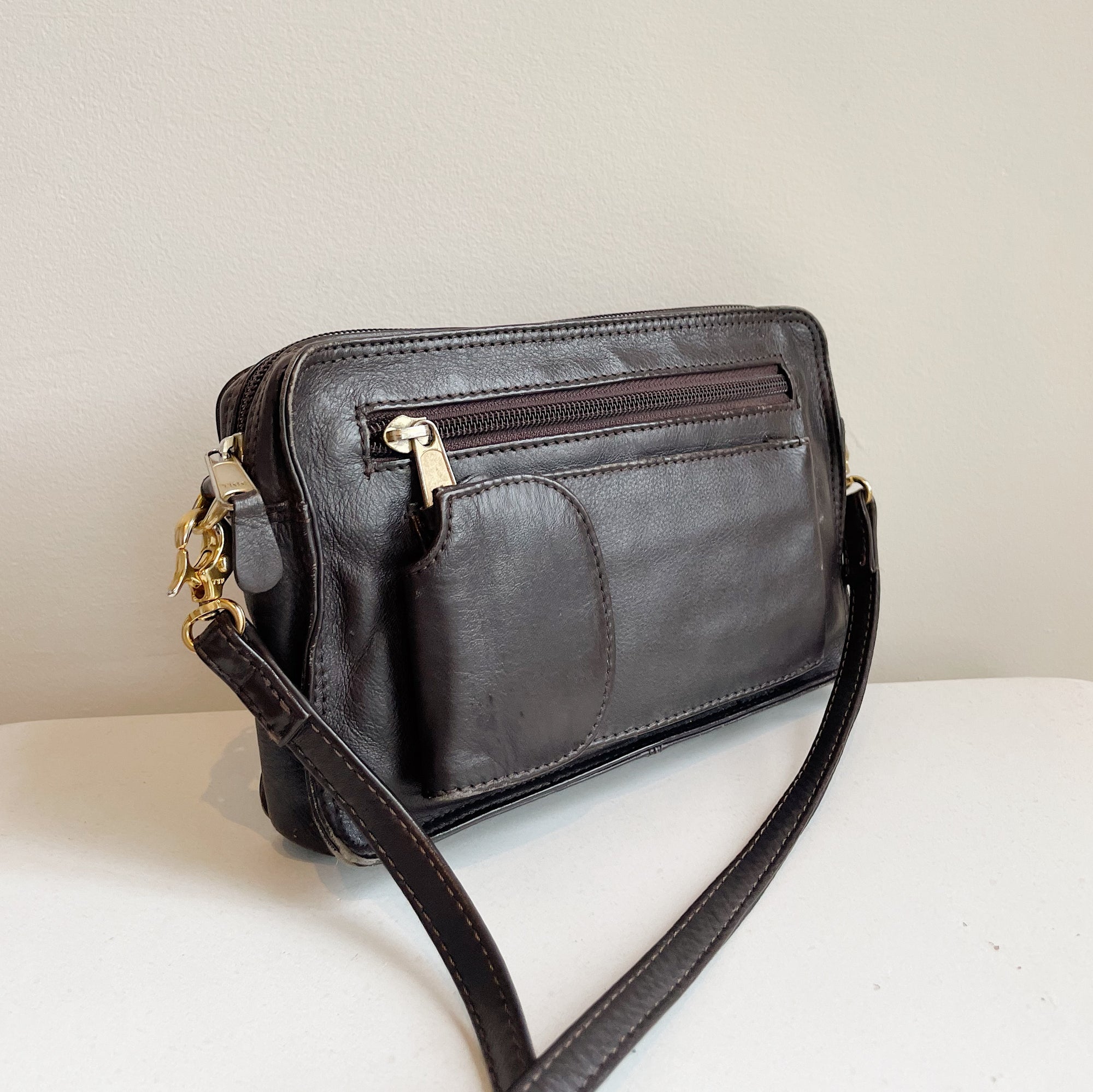 Umber Soft Leather Crossbody Bag