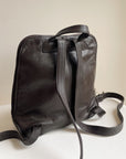 Obsidian Pebbled Leather Backpack