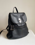 Obsidian Pebbled Leather Backpack