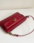 Red Coach Leather Wrist Bag
