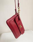 Red Coach Leather Wrist Bag