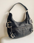 Soot Curved Belted Shoulder Bag