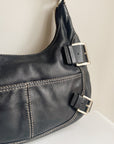 Soot Curved Belted Shoulder Bag