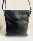 Black Minimalist Leather Crossbody