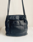 Dark Navy Leather Shoulder Bag